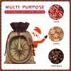 Christmas Gift Bags With Drawstring Law Of The Compass Navigation Print Burlap Gift Bags Christmas Linen Treat Sacks Gift Wrapping Bags Xmas Holiday Party Favors Bags view 4