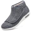 Women Diabetic Shoes Wide Width Edema Comfy Shoes, Men Winter Warm Fleece Boots Adjustable Lightweight Non-Slip Orthopedic Walking Shoes for Elderly Hammertoe Swollen Feet Gray A Men 10/Women 10.5 view 1