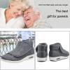 Women Diabetic Shoes Wide Width Edema Comfy Shoes, Men Winter Warm Fleece Boots Adjustable Lightweight Non-Slip Orthopedic Walking Shoes for Elderly Hammertoe Swollen Feet Gray A Men 10/Women 10.5 view 2