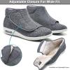 Women Diabetic Shoes Wide Width Edema Comfy Shoes, Men Winter Warm Fleece Boots Adjustable Lightweight Non-Slip Orthopedic Walking Shoes for Elderly Hammertoe Swollen Feet Gray A Men 10/Women 10.5 view 4