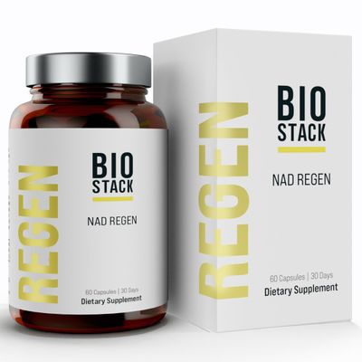 BIOSTACK NAD Regen (30 Days Supply) - Advanced NAD+ Supplement with NAD3, Yth Spermidine, Resveratrol, Niacinamide | NMNH Alternative | Anti Aging, Longevity & Cellular Health, Vitamin B3 Complex