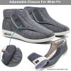 Elderly Winter Warm Fleece Diabetic Shoes, Men Womens Stylish Diabetic Arthritis Shoes Wide Widths Walking Edema Sneakers Adjustable Boots for Support Swollen Feet Black B Men 5.5/Women 6.5 view 2