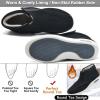 Elderly Winter Warm Fleece Diabetic Shoes, Men Womens Stylish Diabetic Arthritis Shoes Wide Widths Walking Edema Sneakers Adjustable Boots for Support Swollen Feet Black B Men 5.5/Women 6.5 view 3