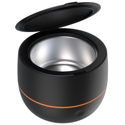 ARGOMAX Ultrasonic Retainer Cleaner for Dentures: 24W 200ml Portable Ultrasonic Cleaner Machine for All Dental Aligner, Braces, Mouth Guards, Toothbrush Head, Shaver Head, Jewelry - Black+Orange.