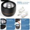 ARGOMAX Ultrasonic Retainer Cleaner for Dentures: 24W 200ml Portable Ultrasonic Cleaner Machine for All Dental Aligner, Braces, Mouth Guards, Toothbrush Head, Shaver Head, Jewelry - Black+Orange. view 4
