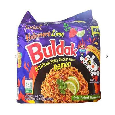 Samyang Hot Chicken Habanero Lime Buldak 1 Bag with 5 Pack