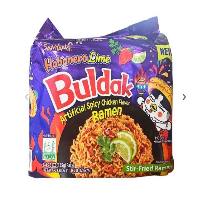 Samyang Hot Chicken Habanero Lime Buldak 1 Bag with 5 Pack
