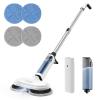 iDOO Electric Cordless Spin Dust Mop, Electric Mops for Floor Hardwood Tile Cleaning with Sprayer & LED Headlight, Rechargeable Dual-Motor, Quiet Self Propelled, Water Tank 4 Replaceable Heads, White view 1