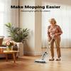 iDOO Electric Cordless Spin Dust Mop, Electric Mops for Floor Hardwood Tile Cleaning with Sprayer & LED Headlight, Rechargeable Dual-Motor, Quiet Self Propelled, Water Tank 4 Replaceable Heads, White view 2