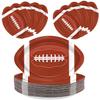 QIYANPAX 50pcs Football Shaped Paper Plates - Football Party Supplies for Tailgate & Gameday Decorations view 1