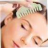 Healvian 2pcs Jade Gua Combs for Facial Massage and Skin Scraping Natural Xiuyan Jade Tools for Scalp Relaxation Lightweight and Portable Massagers for Home and Travel view 3