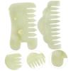 Healvian 2pcs Jade Gua Combs for Facial Massage and Skin Scraping Natural Xiuyan Jade Tools for Scalp Relaxation Lightweight and Portable Massagers for Home and Travel view 4