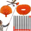 20+ Feet High Reach Dusting Kit, Cobweb Duster & Ceiling Fan Duster with 3-14 ft Extension Pole for Cleaning, Microfiber Feather Duster Cleaner for Cleaning Walls Bookshelves Furniture Door Window view 1