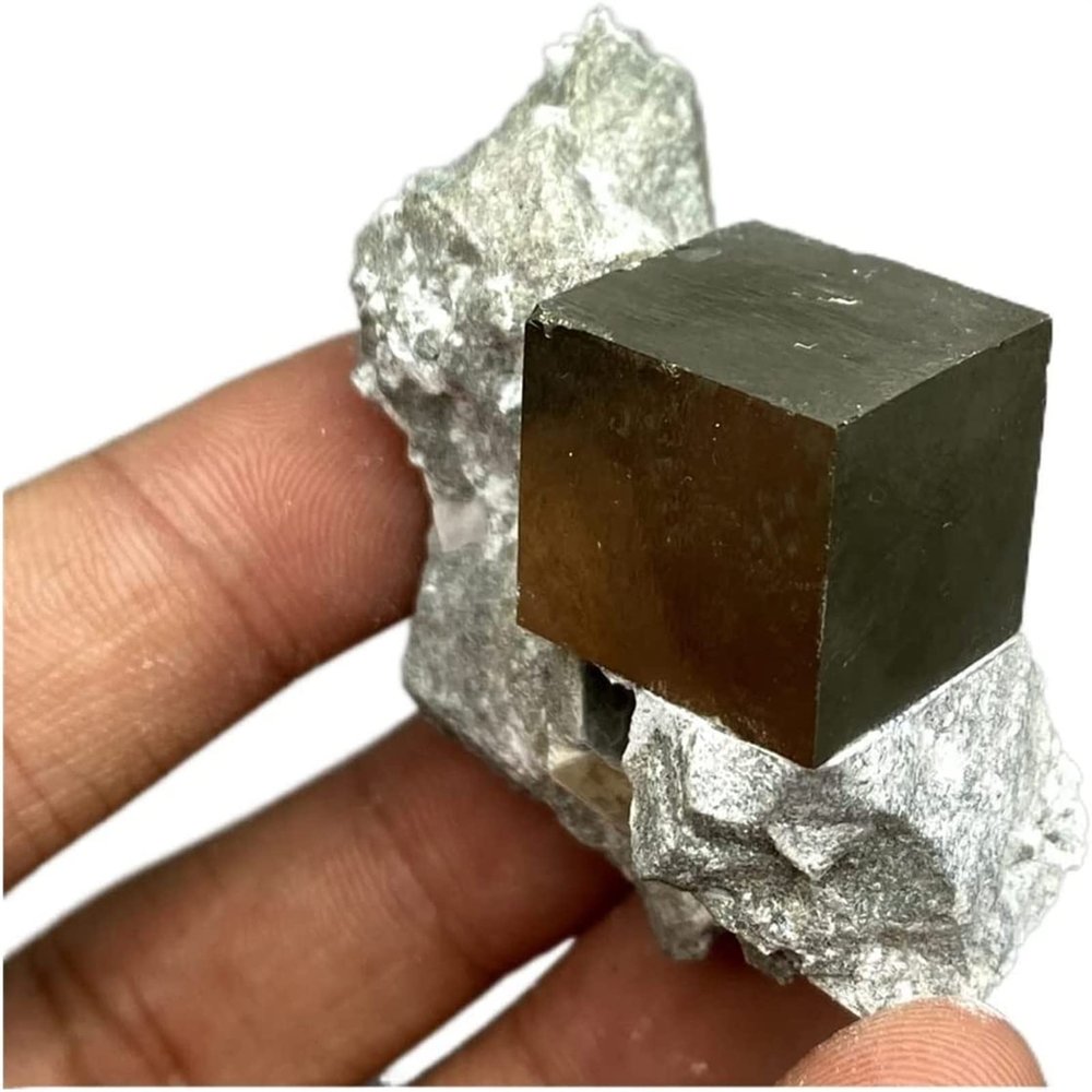 JCAKES Minerals Stones of Natural Spanish Cuboid and Cubes-Pyrite-Mineral Copy Stones and Crystals, The Crystal Quartz edelstones heal Crystal Stones Decoration (Color : Light Yellow)