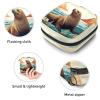RODAILYCAY Sea Lion Sanitary Napkin Storage Bag, Tampons Collect Holder Purse, First Period Kit for Girls Women, Pad Bag for Period for School view 3
