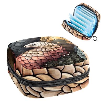 RODAILYCAY Tampons Holder for Purse, Portable Feminine Menstruation Pad Holder, Pangolin Cute Sanitary Napkin Storage Bag for Women