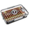 JJoias Transparent Cigar Storage Box, Cigar Humidor, Desktop Cedar Wood Storage Box with Digital Thermometer, Constant Humidity Portable Cigar Humidor,S view 1