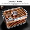 JJoias Transparent Cigar Storage Box, Cigar Humidor, Desktop Cedar Wood Storage Box with Digital Thermometer, Constant Humidity Portable Cigar Humidor,S view 4