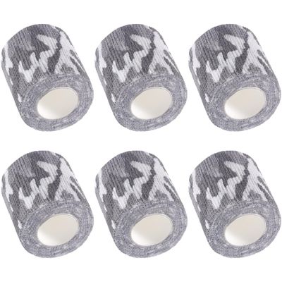 IndigoCase 6 Rolls Self Adhesive Bandage Wrap 2 Inch, CAMO-Monochrome Color Elastic Athletic Tape, Vet Wrap, Wrist Tape, Small Bandage for Kids, Fingertip, Dog, Pets