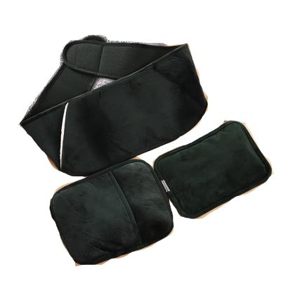 3 in 1 Rechargeable Electric Hot Water Bottle with Soft Plush Cover,Hot Water Bag with Soft Plush Waist Belt,Upgraded Comfortable Warmer Belt,Automatic Temperature Control,Warms Hands and Tummy,Green
