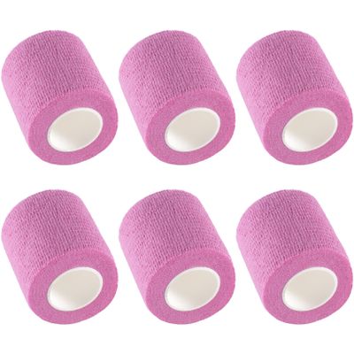 IndigoCase 6 Rolls Self Adhesive Bandage Wrap 2 Inch, Pink Color Elastic Athletic Tape, Vet Wrap, Wrist Tape, Small Bandage for Kids, Fingertip, Dog, Pets