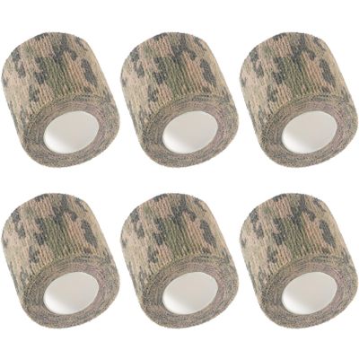 IndigoCase 6 Rolls Self Adhesive Bandage Wrap 2 Inch, CAMO-Grass Color Elastic Athletic Tape, Vet Wrap, Wrist Tape, Small Bandage for Kids, Fingertip, Dog, Pets