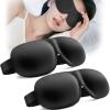 Haikole Eye Masks for Sleep,Sleep Masks for Women,2pcs Sleep Mask with 3D Contoured Interior Design,Eye Mask for Pressure-Free Comfor (1BLACK) view 1