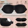 Haikole Eye Masks for Sleep,Sleep Masks for Women,2pcs Sleep Mask with 3D Contoured Interior Design,Eye Mask for Pressure-Free Comfor (1BLACK) view 3