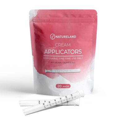 Natureland Personal Applicators for Gels and Creams, Individually Wrapped Disposable Applicators with Smooth Comfort Tip, Daily Intimate Wellness Tool [20 Pack]