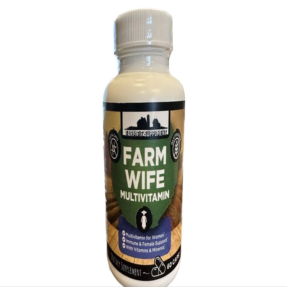 Farm Wife Multivitamin Womens #1 Multivitamin Non GMO Gluten Free Natural, Immune Support Heart Health Bone Support Energy Boost Female Support Hot Flash Urinary Support, 2 Small Capsules per Day