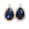 10pcs Drop Shape Crystal Stone Sew On Rhinestone Golden/White K Metal Claw Settings Pendants,F view 1