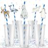Arctic Animals Blue Paper Straws - Set of 10 | Perfect for Birthday and Baby Shower Decorations view 1