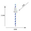 Arctic Animals Blue Paper Straws - Set of 10 | Perfect for Birthday and Baby Shower Decorations view 3