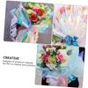 KALLORY Cellophane Iridescent Flower Wrap Film Gradient Color Cellophane Packing Paper for Baskets Crafts and Treats Transparent Film for Celebrations view 4