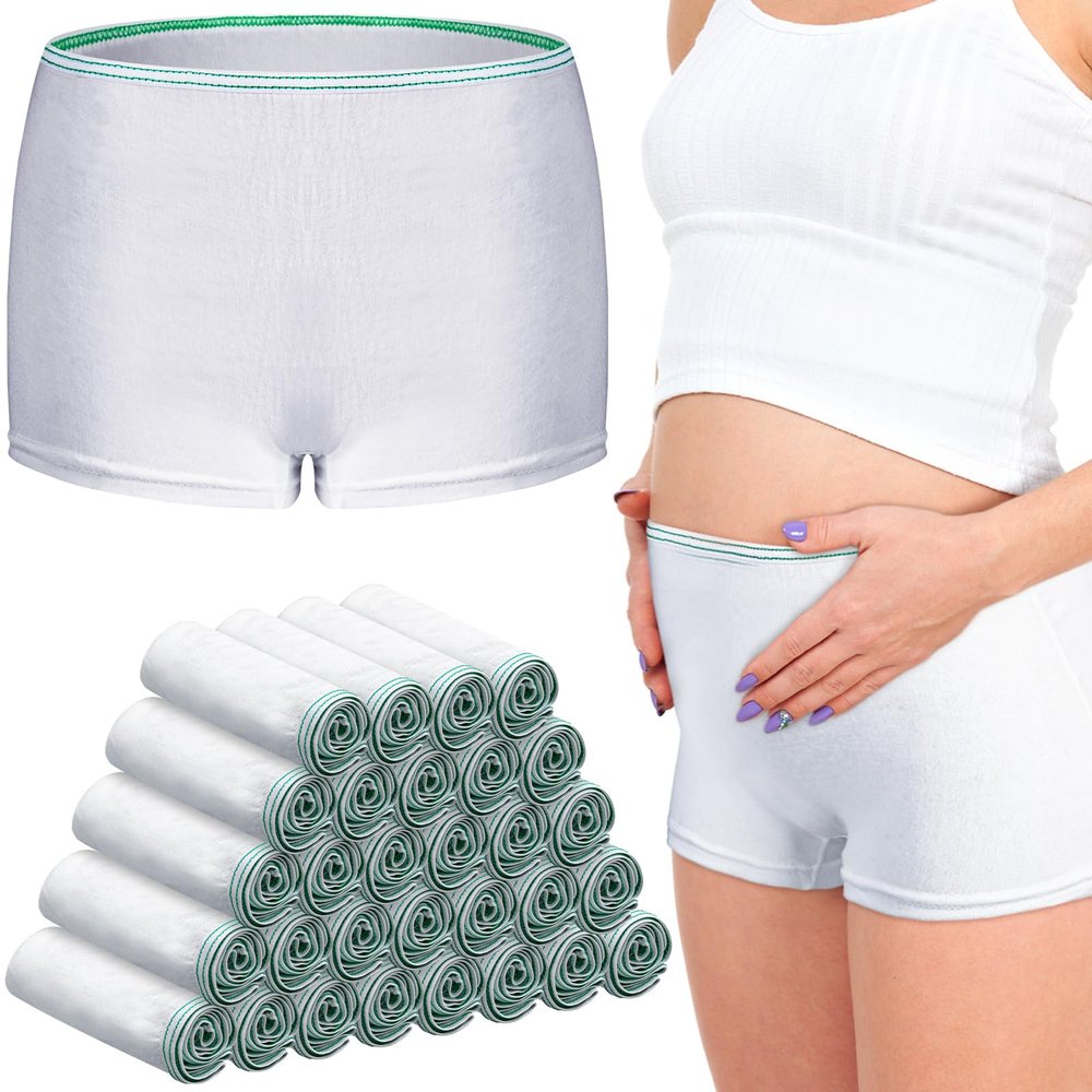 Cutecrop 30 Pcs Disposable Mesh Postpartum Underwear Women Panty Breathable Maternity Underwear Care Stretchy Panties (S-M)