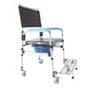 EQCOTWEA Mobile Shower Chair 3 in 1 Commode Toilet Wheel Chair 330lbs Transport Beside Bathroom Waterproof Shower Wheelchair with Detachable Bucket and Brakes Height Adjustable view 1