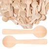 AKOAK 100 Pcs Mini Round Wooden Spoon, 3.9 "Disposable Tasting Sampling Spoon, Disposable Wooden Tableware for Parties, Camping, Weddings, Jellies, Puddings, Yogurt, Desserts, Cakes, Ice Cream view 1