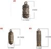 1Pc Vintage Brown Brass Necklace Pendant Carving Scriptures Buddhist Pendant Medicine Pill Box Travel Pill Case Keychain Cylindrical BoxPersonal Pill Organizers Over-the-Counter Medication view 2