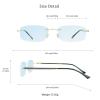 VisionGlobal Pure Titanium Frame for men/women Blue Light Blocking,Hand-set Diamond Fashion Glasses (Golden Blue, 3.00 Magnification) view 3