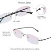 VisionGlobal Pure Titanium Frame for men/women Blue Light Blocking,Hand-set Diamond Fashion Glasses (Grey Pink, 4.00 Magnification) view 2