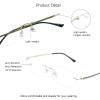 VisionGlobal Pure Titanium Frame for men/women Blue Light Blocking,Hand-set Diamond Fashion Glasses (Golden Clear, 2.50 Magnification) view 2
