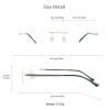 VisionGlobal Pure Titanium Frame for men/women Blue Light Blocking,Hand-set Diamond Fashion Glasses (Golden Clear, 2.50 Magnification) view 3