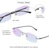 VisionGlobal Pure Titanium Frame for men/women Blue Light Blocking,Hand-set Diamond Fashion Glasses (Grey Purple, 1.50 Magnification) view 2