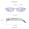 VisionGlobal Pure Titanium Frame for men/women Blue Light Blocking,Hand-set Diamond Fashion Glasses (Grey Purple, 1.50 Magnification) view 3
