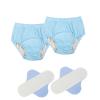 2 Pack Washable Incontinence Underwear for Men/Women, Reusable TPU Leak Proof Adult Cloth Diaper Nappy with Inserts for The Elderly, Bedridden, Postpartum (Blue-L) view 1