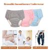2 Pack Washable Incontinence Underwear for Men/Women, Reusable TPU Leak Proof Adult Cloth Diaper Nappy with Inserts for The Elderly, Bedridden, Postpartum (Blue-L) view 2