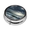 Stormy Sea Print Pill Box 3 Compartment Small Pill Case with Mirror Pill Organizer for Outdoor Travel Pocket Purse view 2
