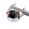 Abstract Triangle Striped Print Pill Box 3 Compartment Small Pill Case with Mirror Pill Organizer for Outdoor Travel Pocket Purse view 4
