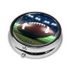 American Football Print Pill Box 3 Compartment Small Pill Case with Mirror Pill Organizer for Outdoor Travel Pocket Purse view 2