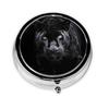Animal Panther Print Pill Box 3 Compartment Small Pill Case with Mirror Pill Organizer for Outdoor Travel Pocket Purse view 1